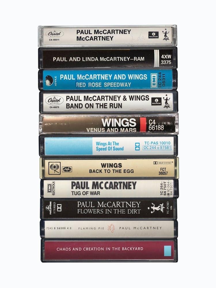 Paul McCartney - Music Poster - Albums on Cassette Print