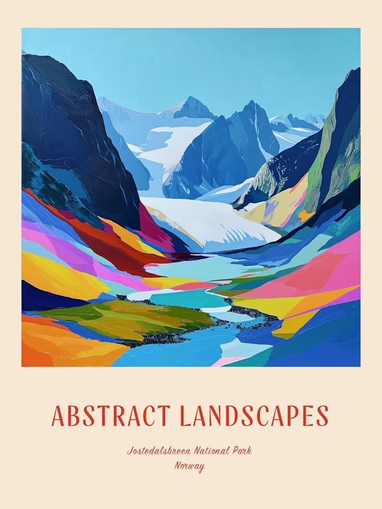Colourful Abstract Jostedalsbreen National Park Norway 4 Poster