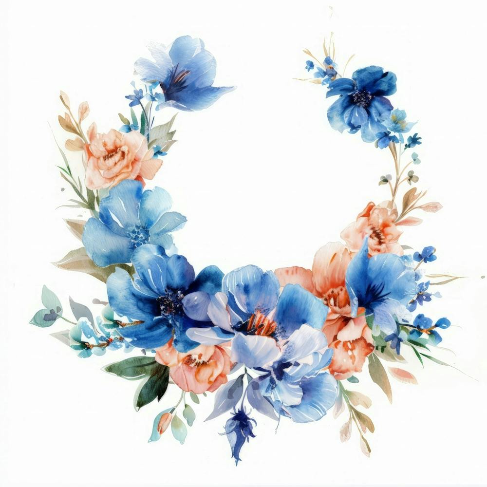 Watercolor Floral Wreath