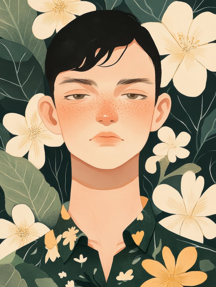 Boy With Flowers 2