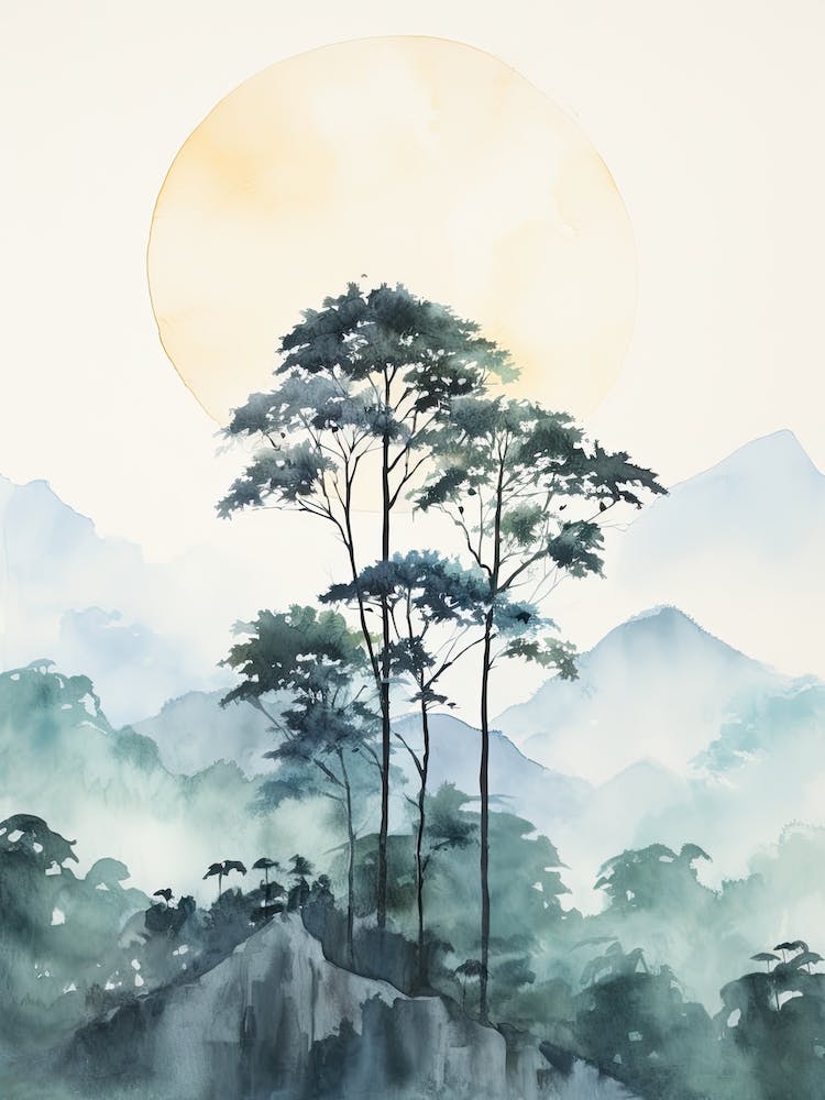 Watercolour Painting Of Bwindi Impenetrable National Park   Uganda 0