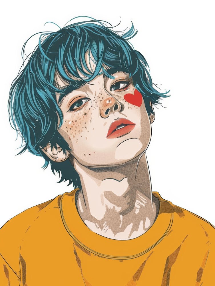 Boy With Blue Hair 2