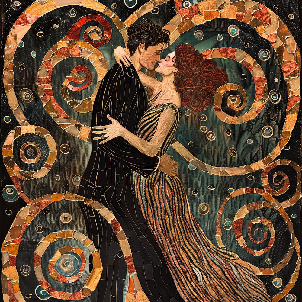 The Passion of Dance in Style of Klimt