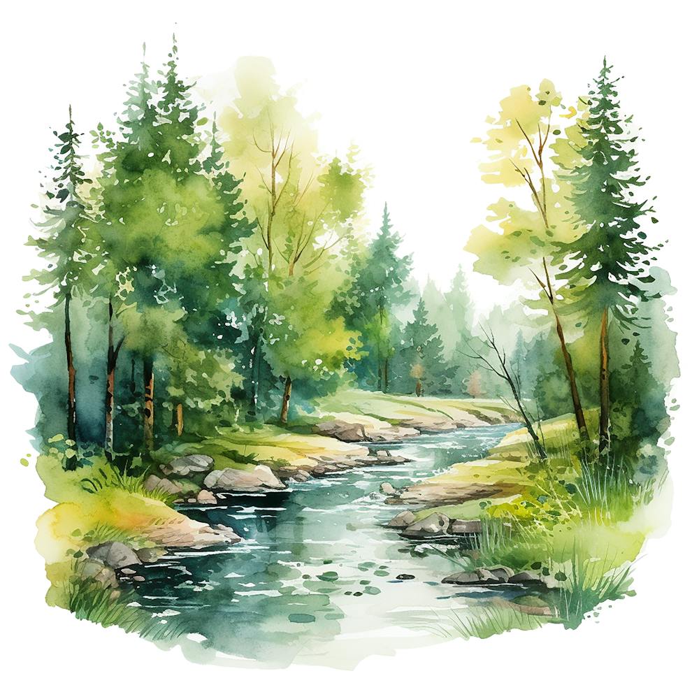 Watercolor Forest