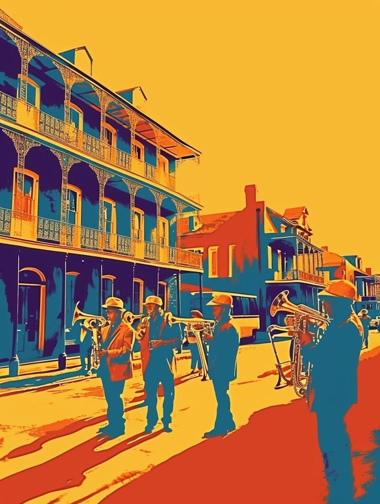 New Orleans Jazz National Historic Park Retro Pop Art 3