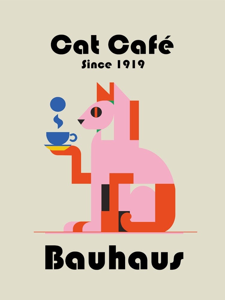 Cat Cafe Bauhaus Prints