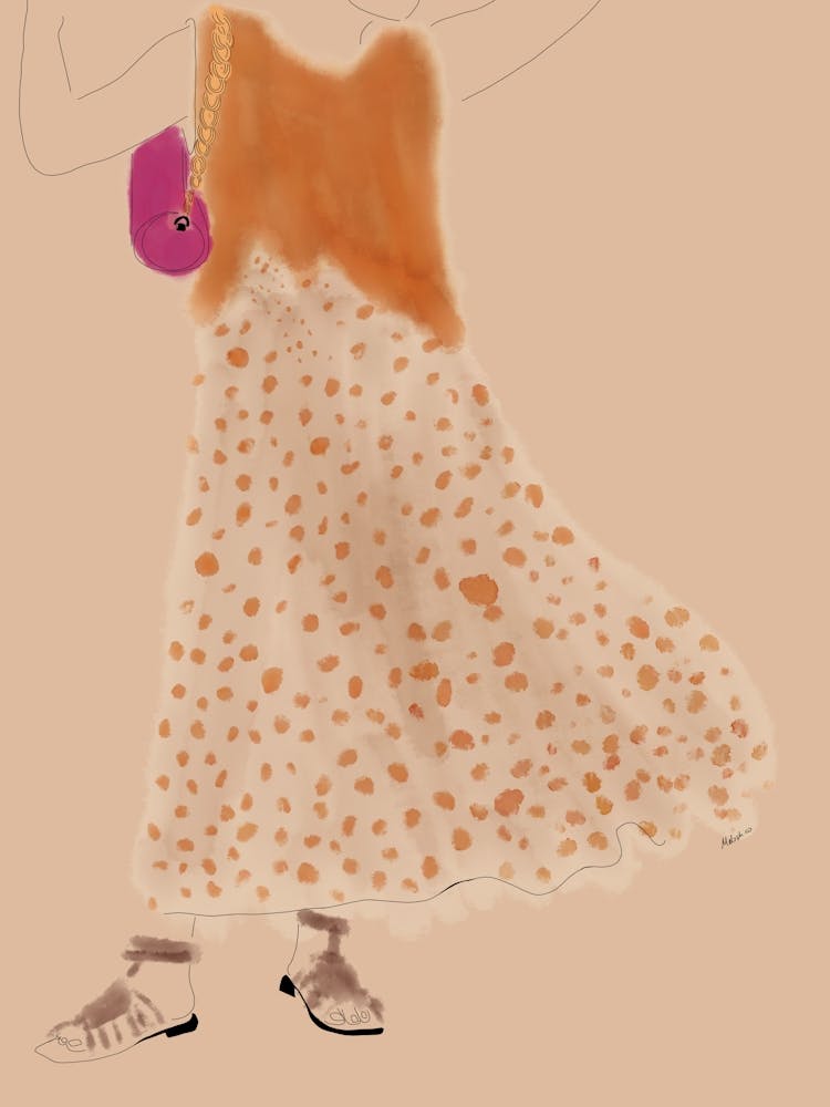 Polka Dot Dress - Fashion Artwork
