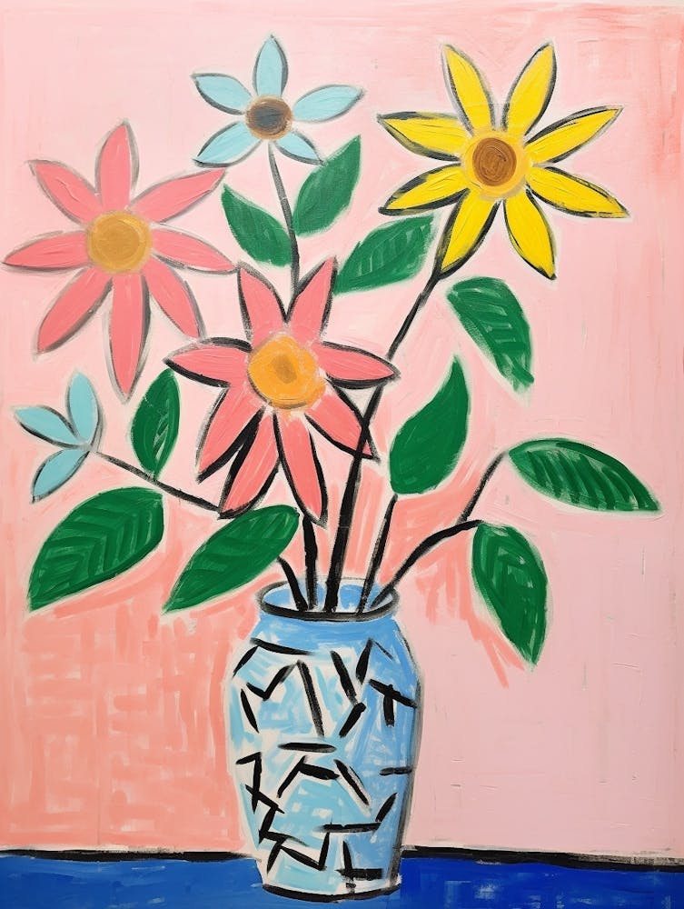 Flower Painting Fauvist Style Poinsettia 1