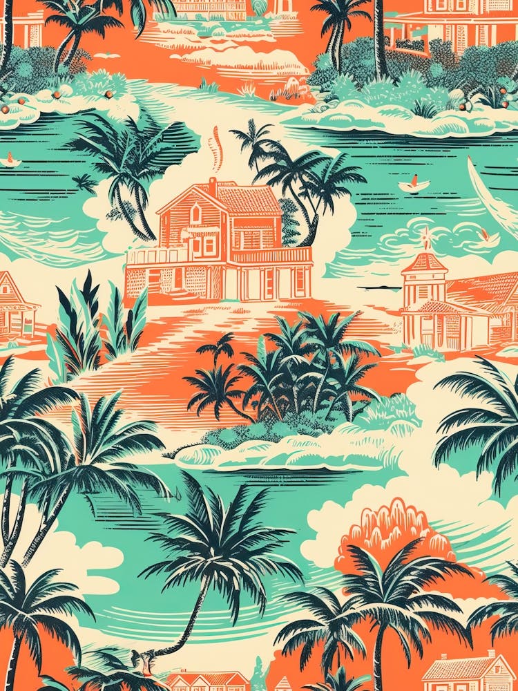 Miami Beach, Florida, California, Inspired Travel Pattern 5