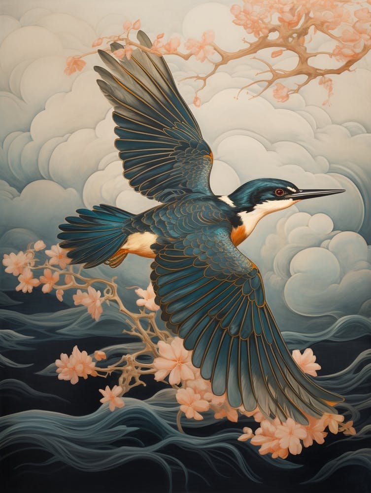 Kingfisher 2 Gold Detail Painting