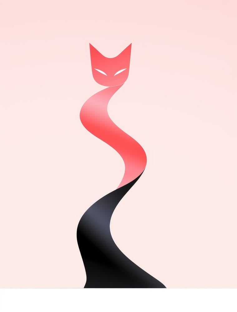 Cat On A Pink Background