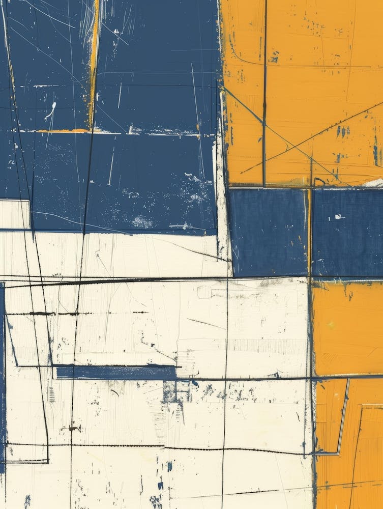 Abstract Blue And Yellow Painting