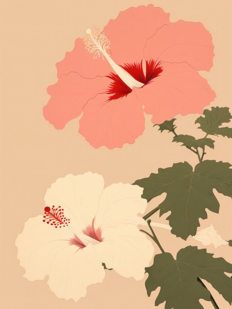 Hibiscus Flower Big Bold Illustration 3