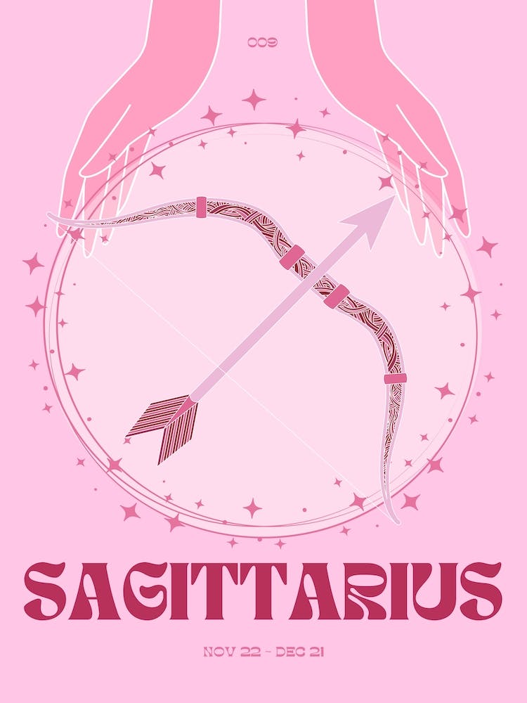 Pink Zodiac Sagittarius