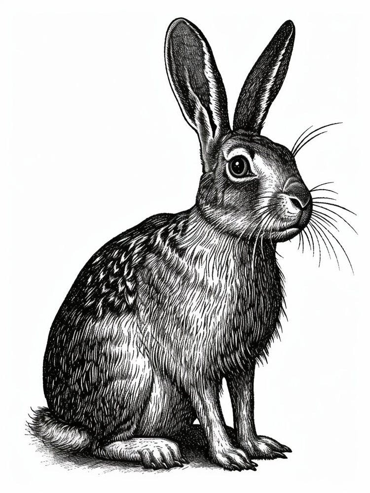 Beveren Blockprint Rabbit Illustration 3