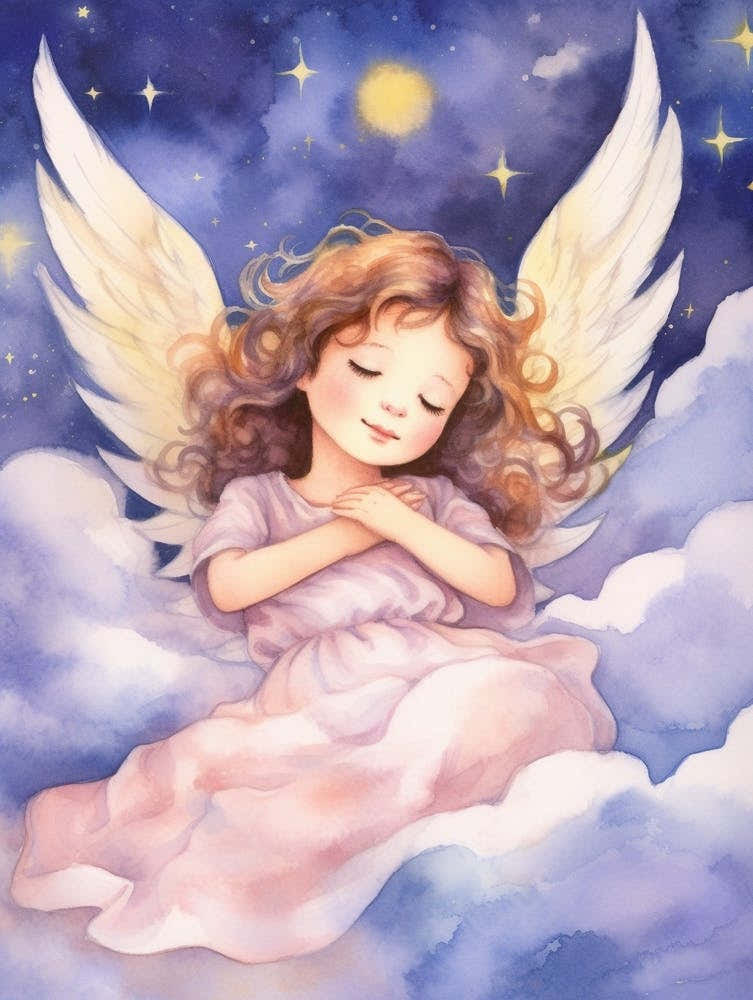 Little Angel Sleeping In The Clouds