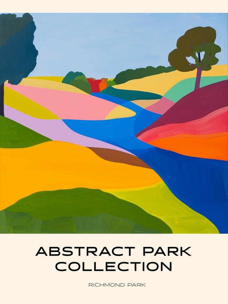 Poster aus der Abstrakte-Park-Kollektion Richmond Park London 2