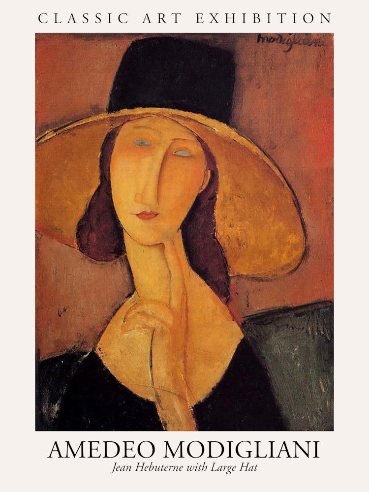 Jean Hebuterne With Large Hat, Amedeo Modigliani Poster