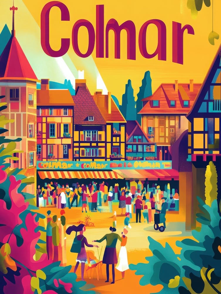 Aihrgdesign A 1970s Inspired Travel Poster For Colmar 1