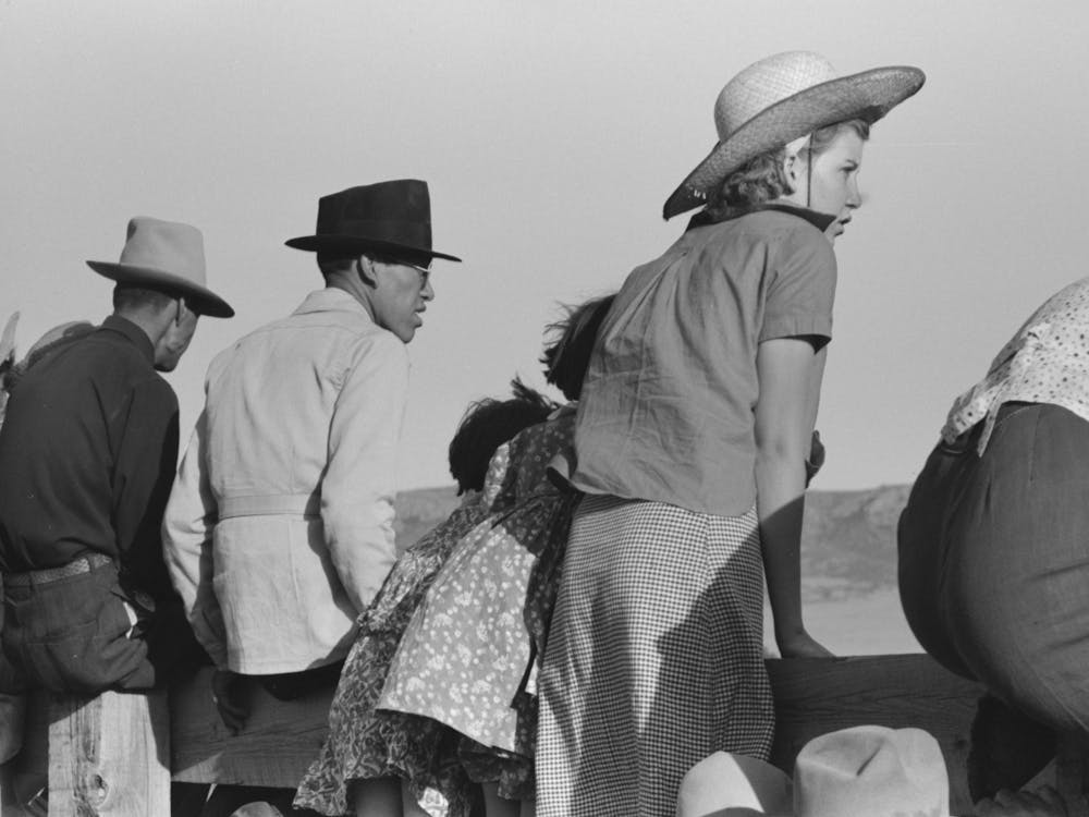 Spectators At Bean Day Rodeo, Wagon Mound, New Mexico By Russell Lee 1