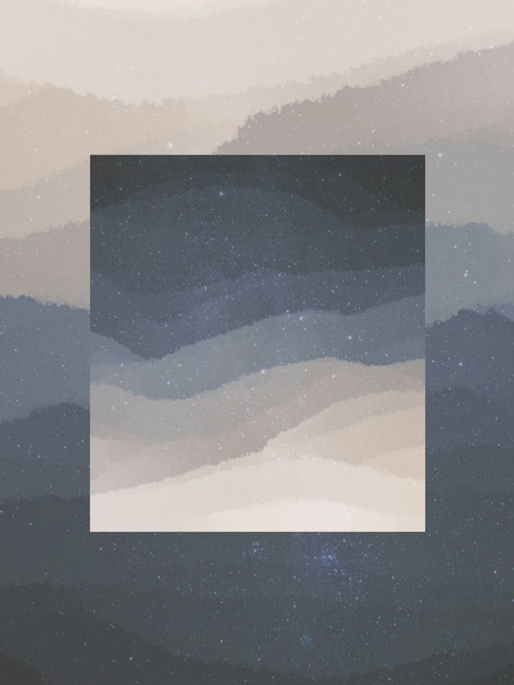 Minimal art Abstract painting of dark morning sky