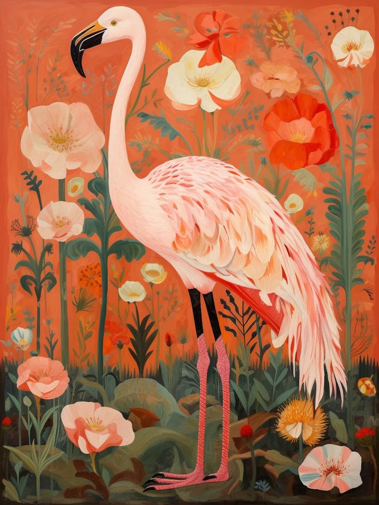 Greater Flamingo 3 Detailed Bird Painting