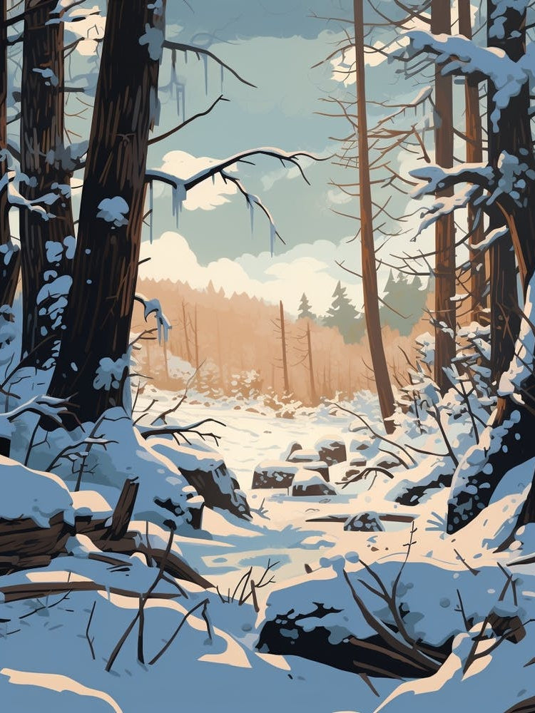 Winter Forest Landscape Illustration 1
