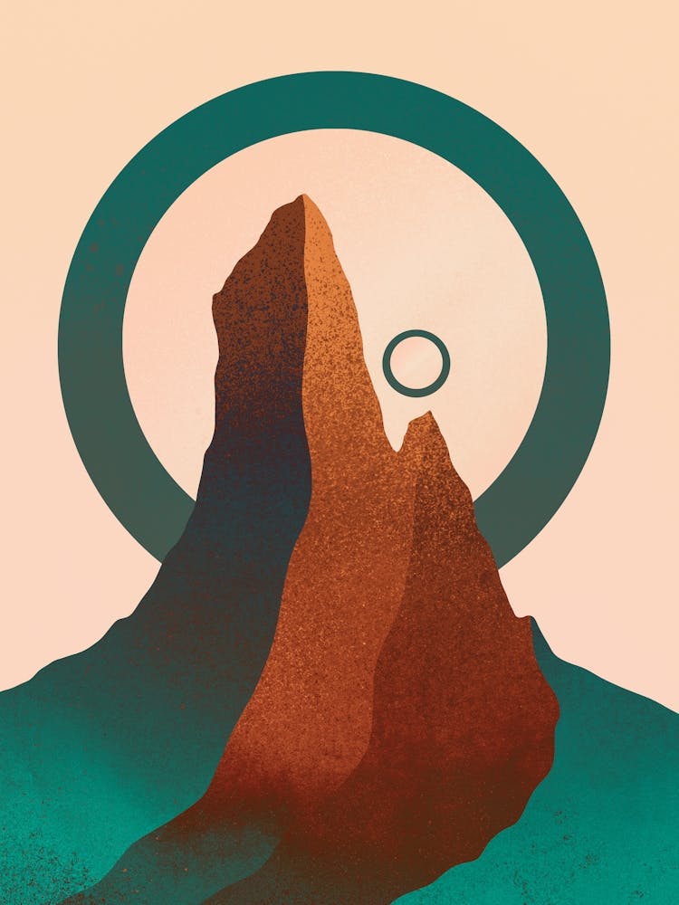 Peak Of Emeralds And Orange