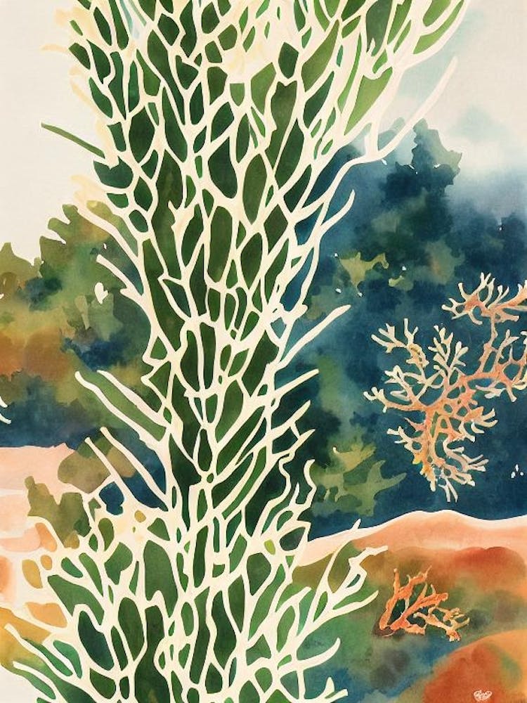 Acropora Anthocercis Vintage Graphic Watercolour