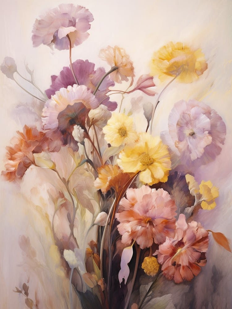 Fall Flower Painting Scabiosa