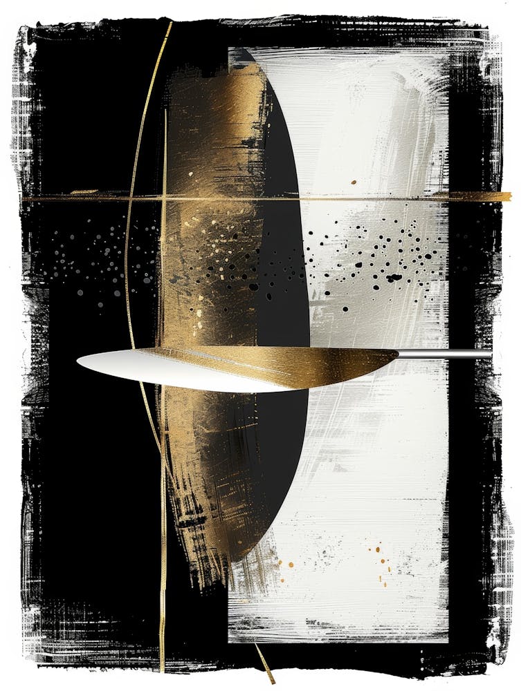 Abstrakt Schwarz und Gold 4