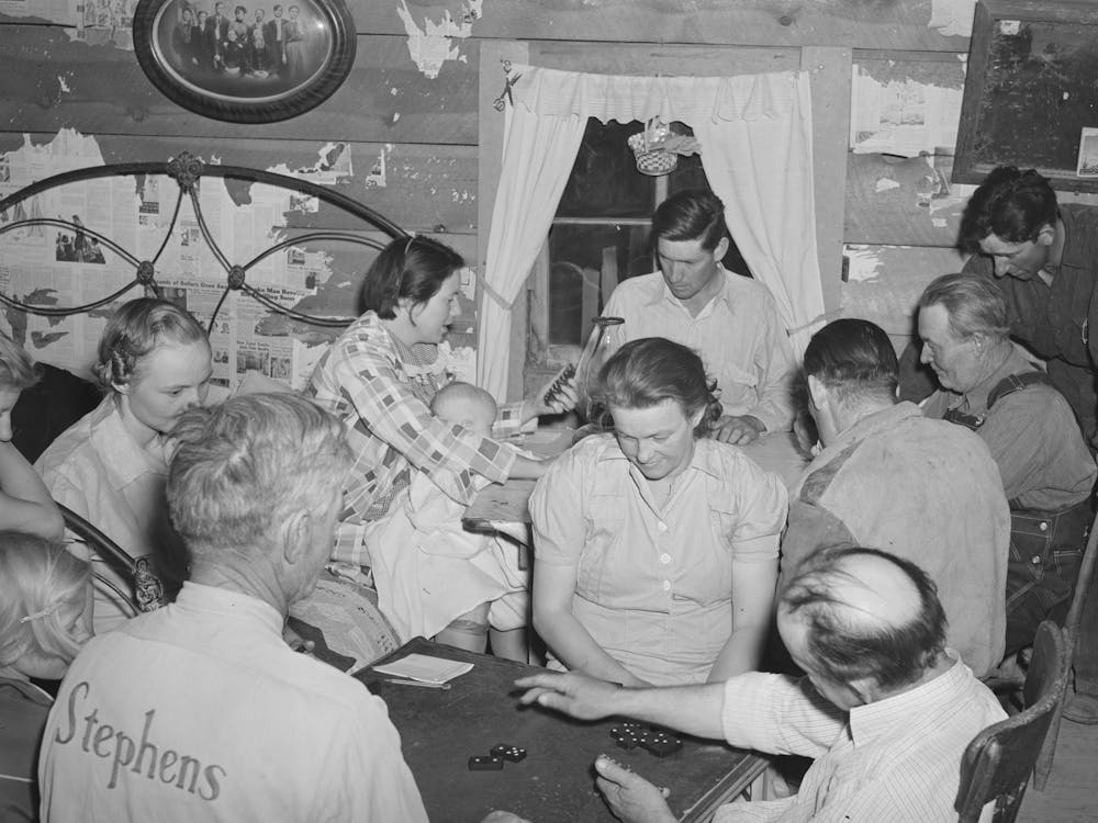 Homesteaders Playing Forty Two, Pie Town, New Mexico By Russell Lee