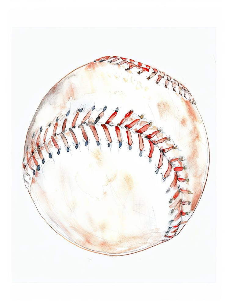 Watercolor Baseball Painting 1