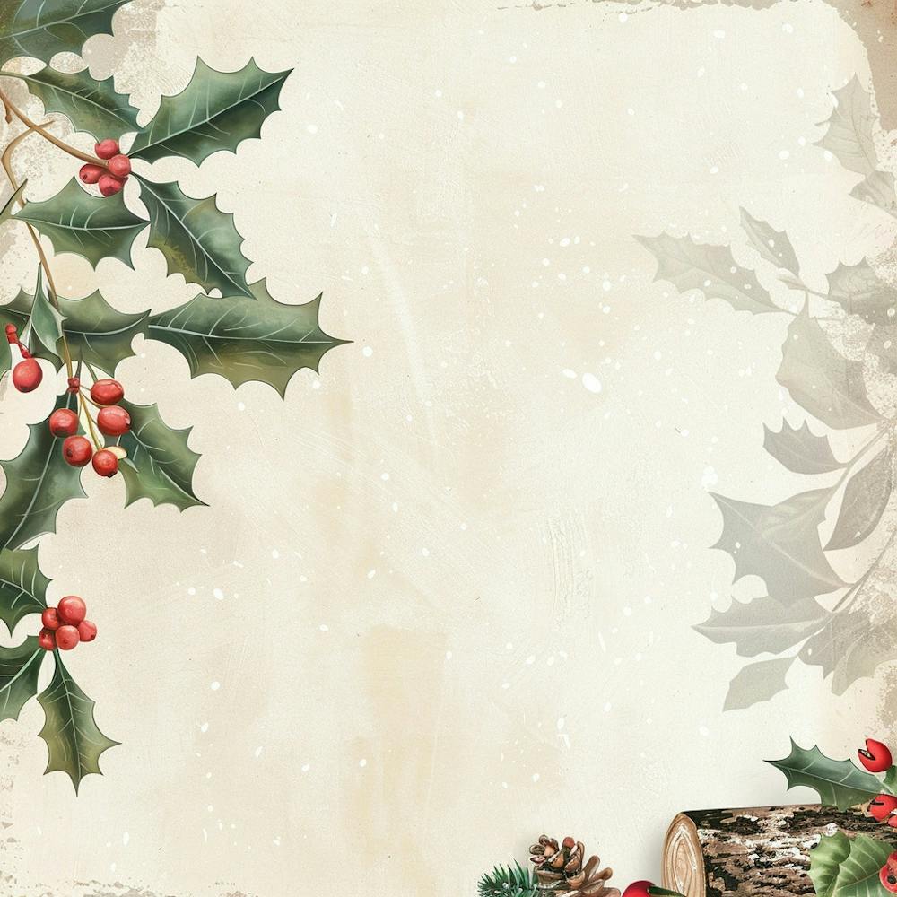 Yule Inspired Banner Texture With Mistletoe And 1