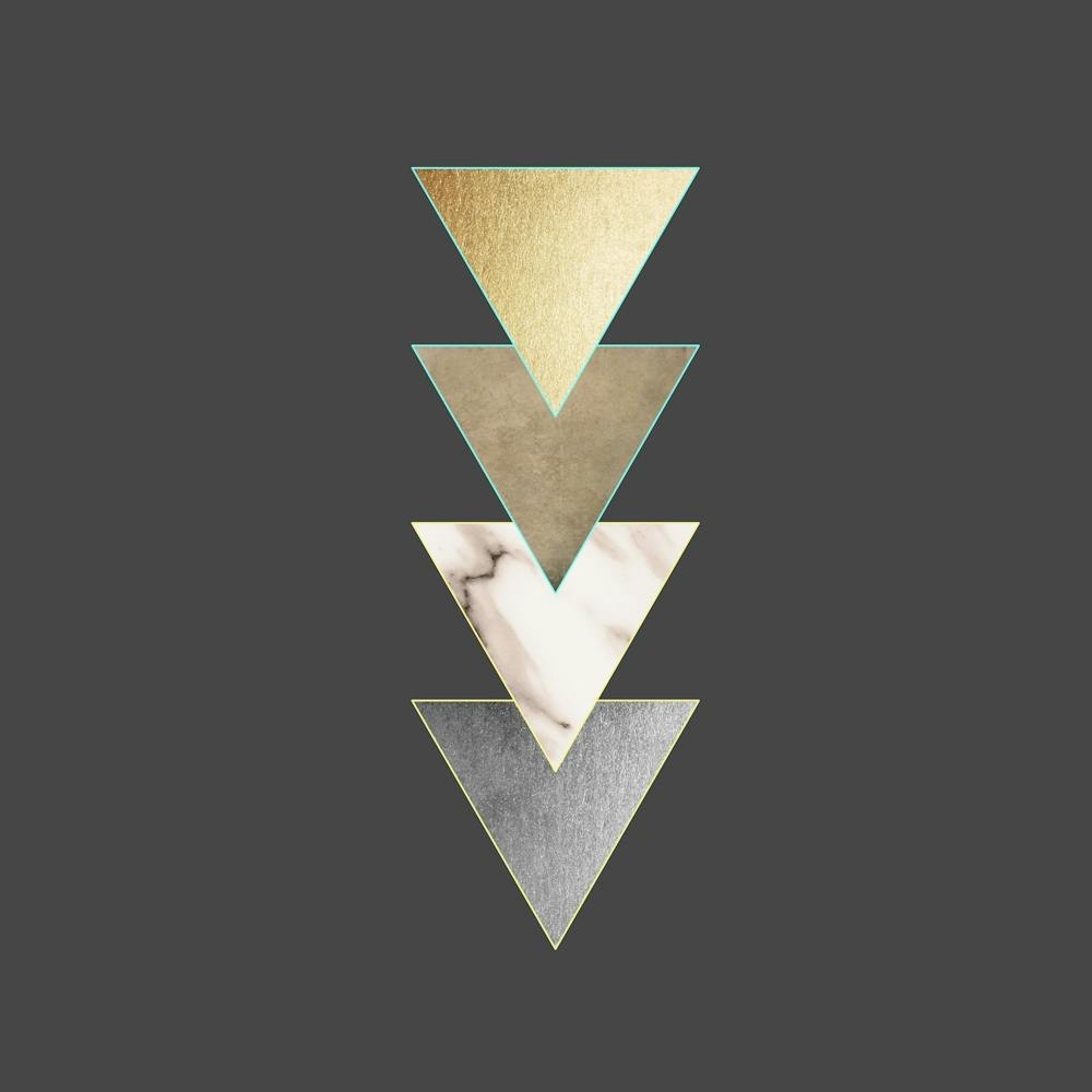 Gold And Silver Triangles - Geometric Pattern