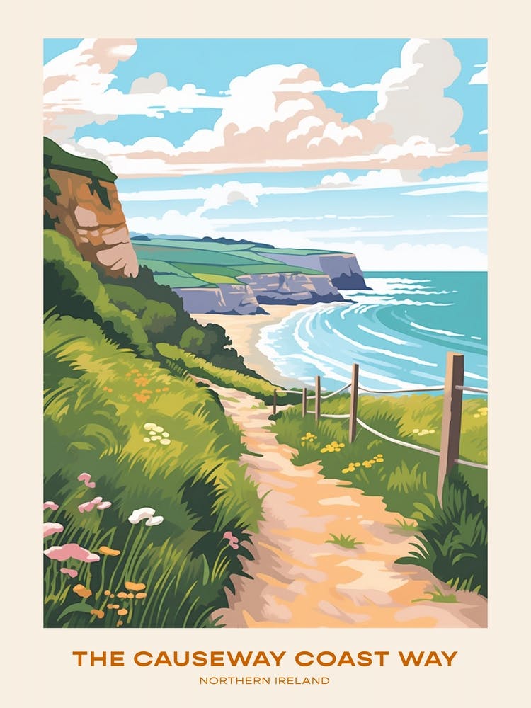 The Causeway Coast Way Northern Ireland 3 Hike Poster