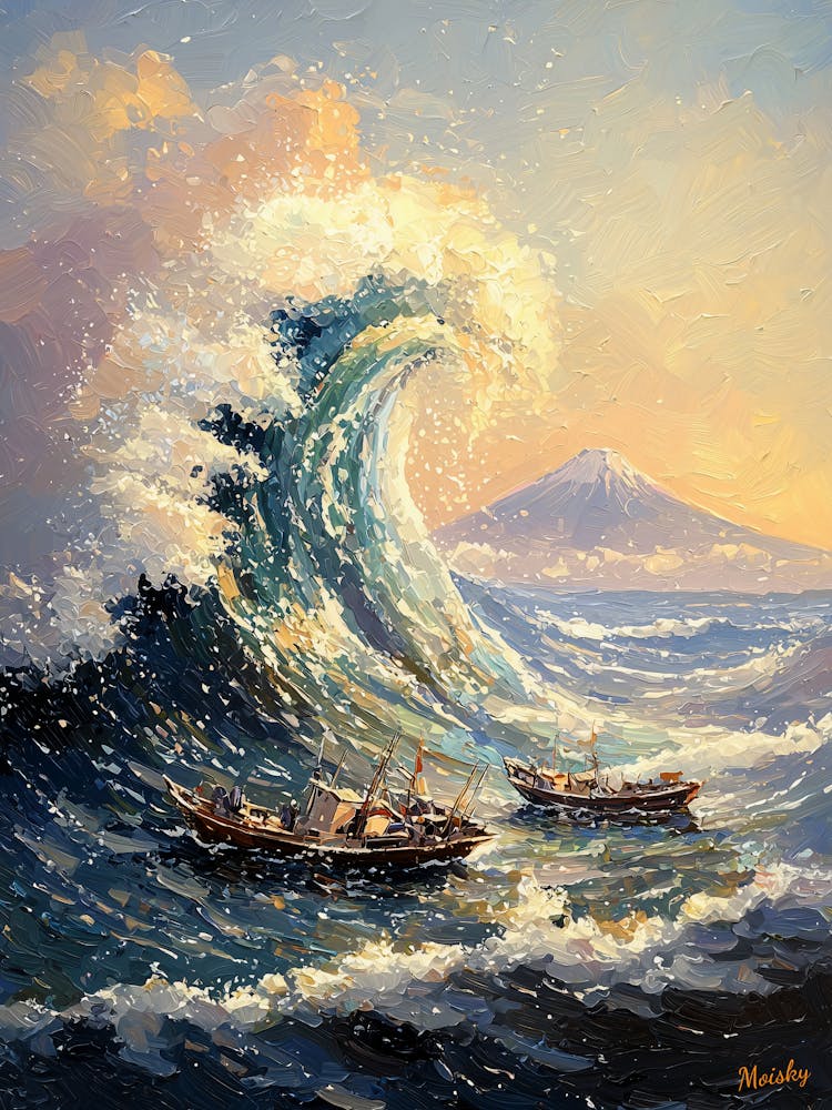 Impressionist Inspired Great Wave Poster