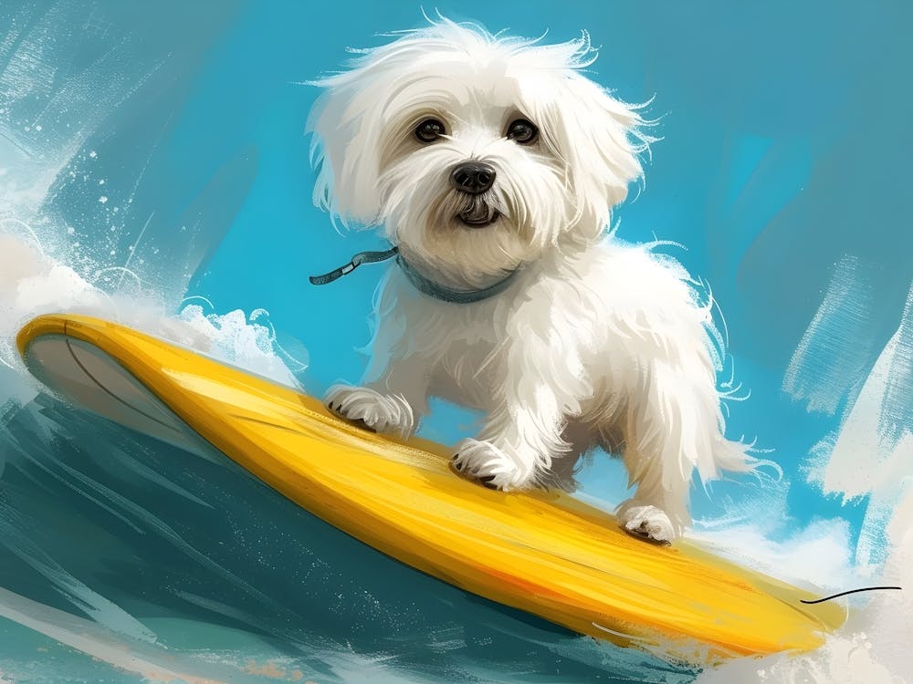 Terrier Blanc Planche de Surf