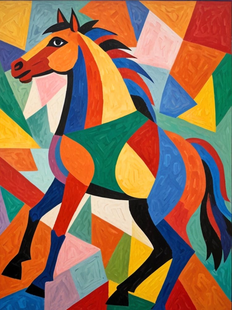 Horse On A Colorful Background