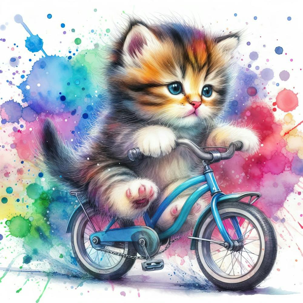 Kitten Riding A Bike
