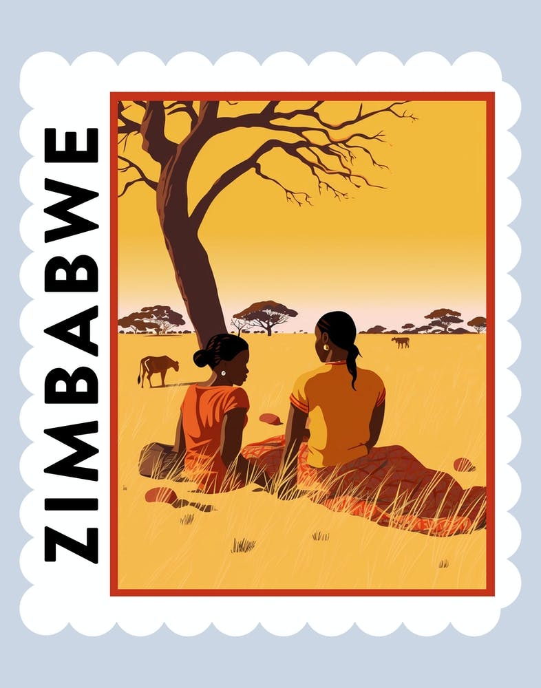 Zimbabwe 1 Travel Stamp Poster