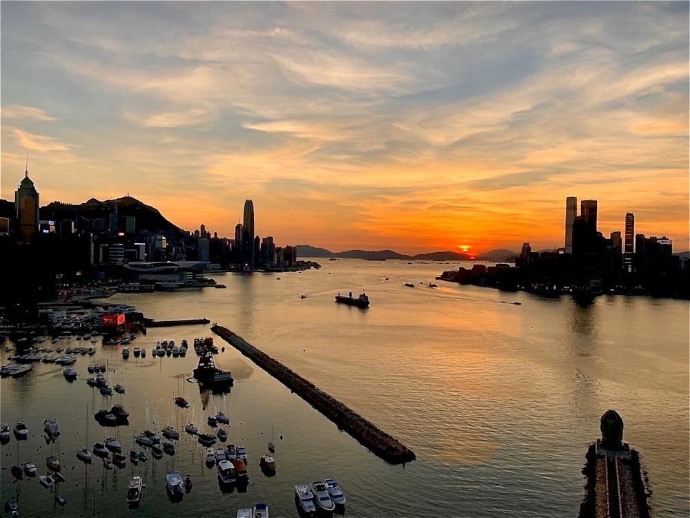 Sunset at Victoria Harbour, Hong Kong