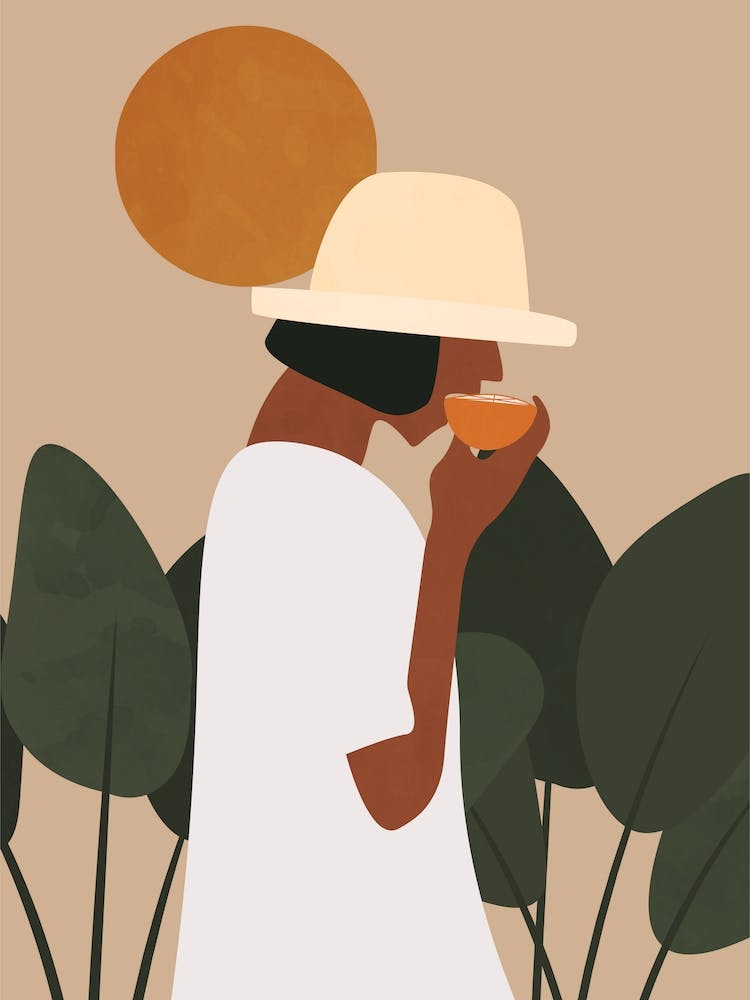 Woman Drinking Orange Juice