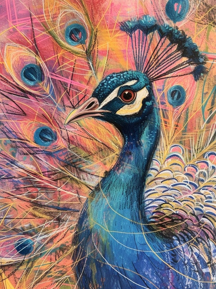 Loose Lines Portrait Of A Peacock 2