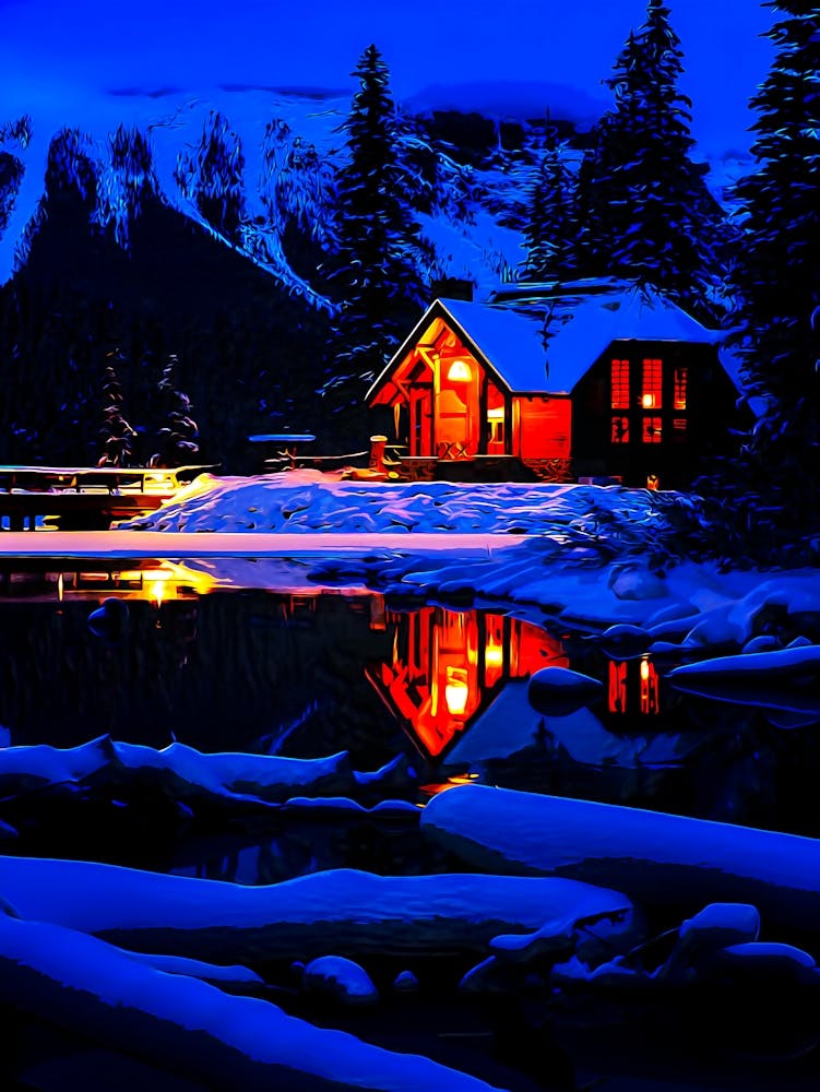 Cozy Winter Mountain Lodge