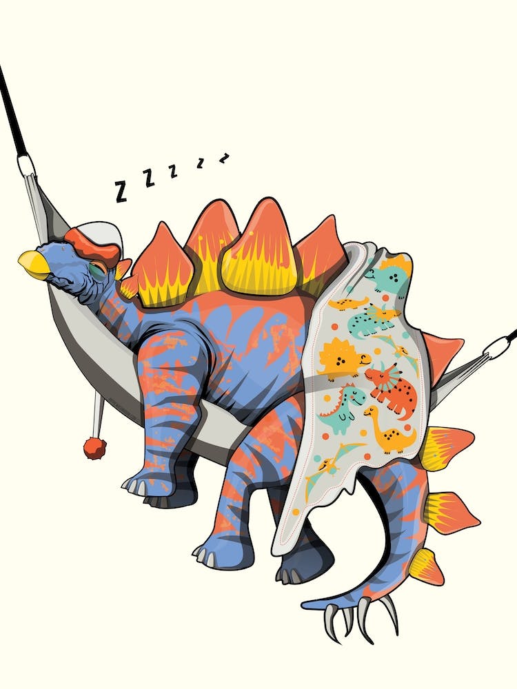 Dinosaur Stegosaurus In Bed