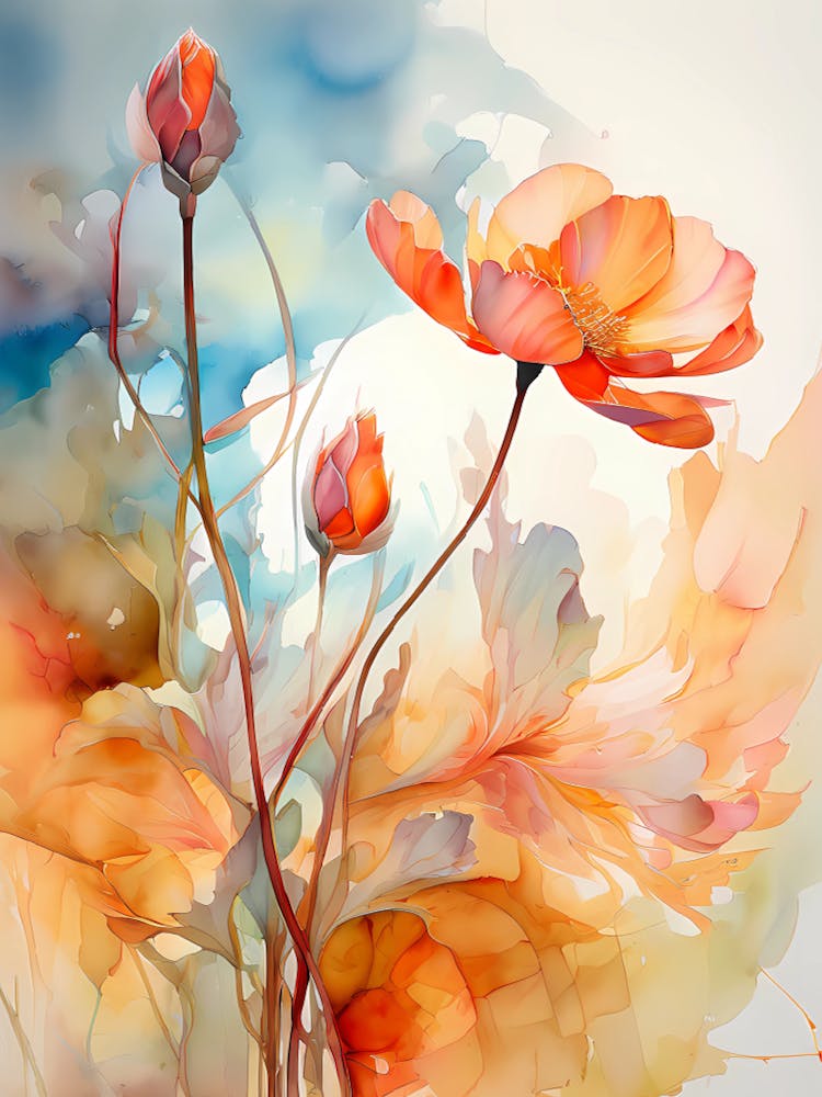 Watercolor Of Flowers 5