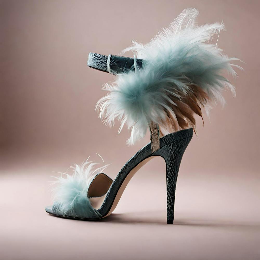 Heels ,feather,shoes design