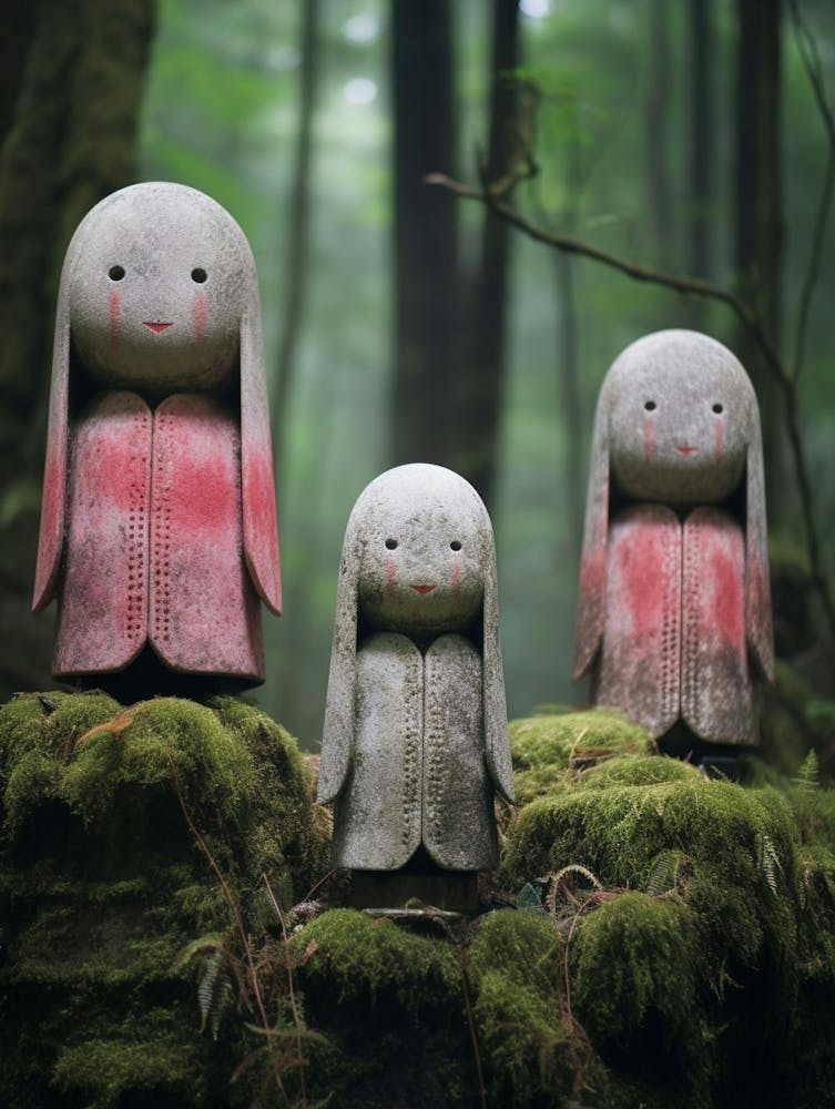 Jizo-Statuen Illustration im japanischen Stil 7