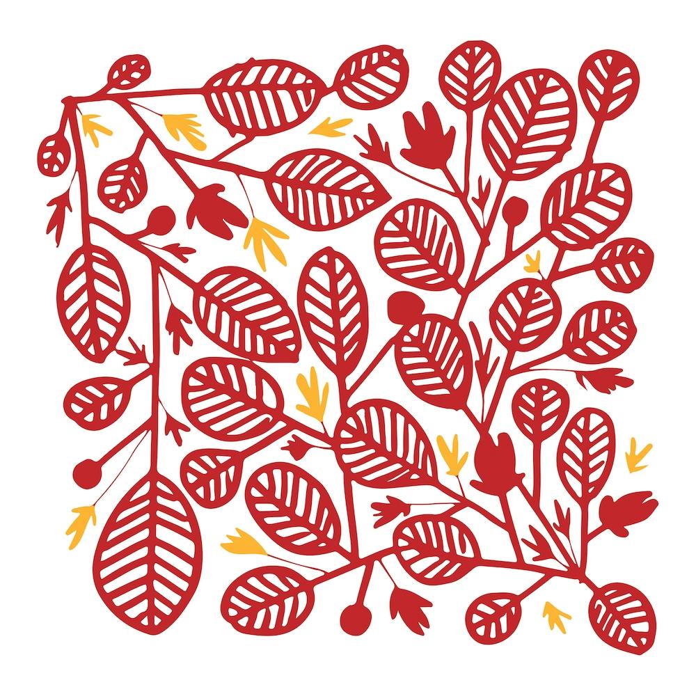 Red And Yellow Leaves Square